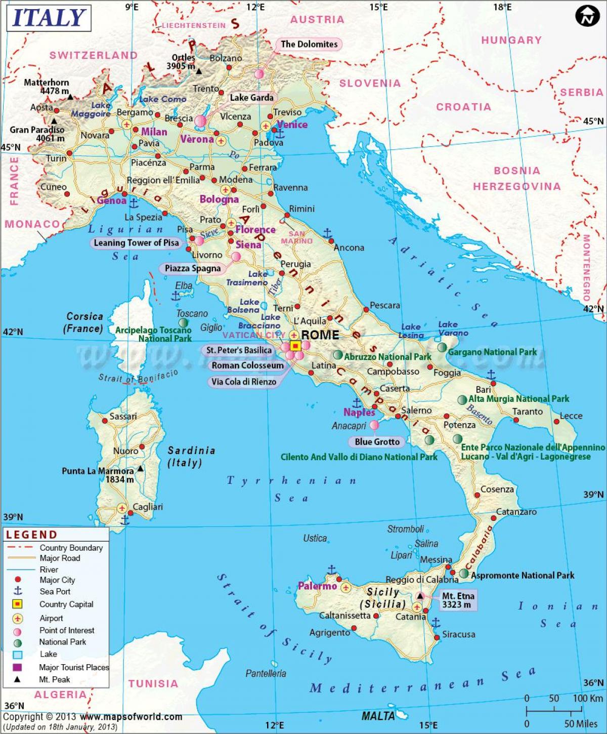 harta e milanit dhe zona përreth
