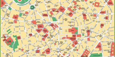 Milano hartë të qytetit