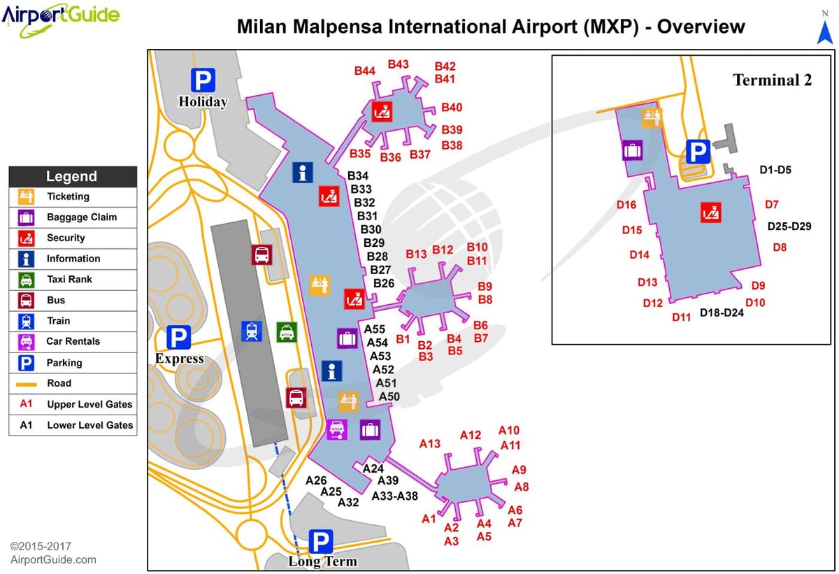 milano malpensa hartë