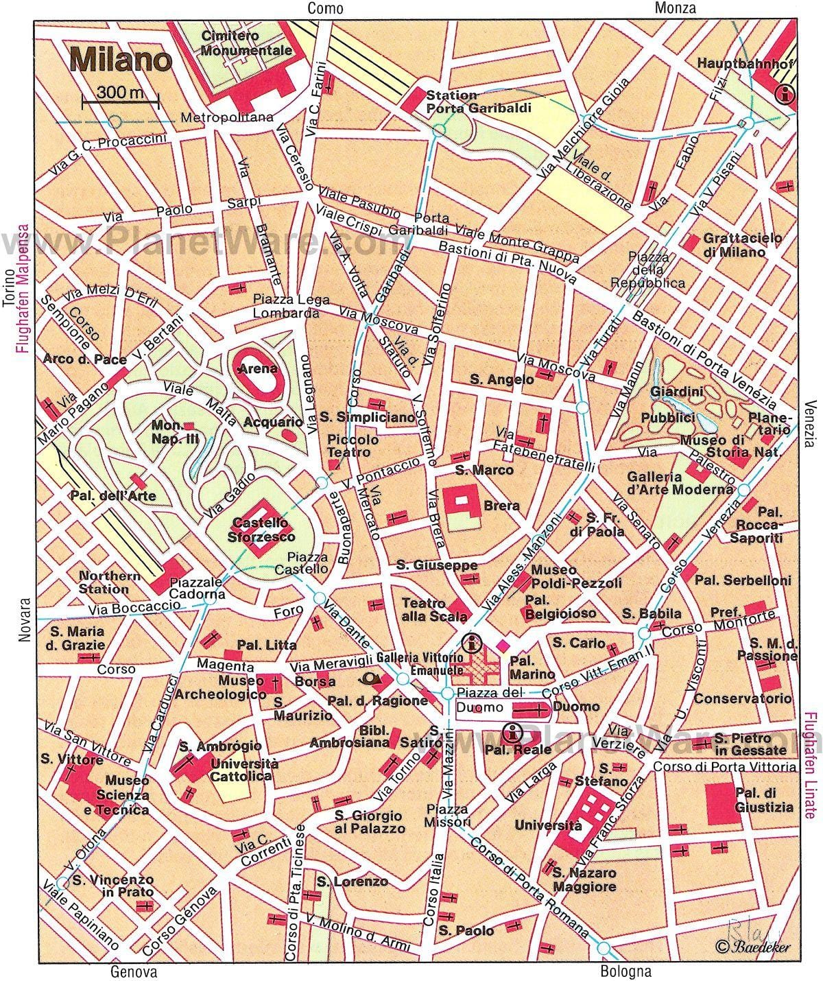 milan itali hartën turistike