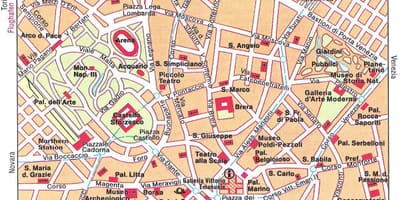 Milan itali hartën turistike