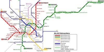 Milan metro hartë 2016