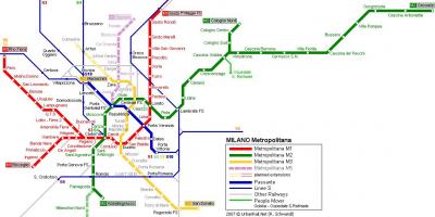 Milan metro hartë 2016