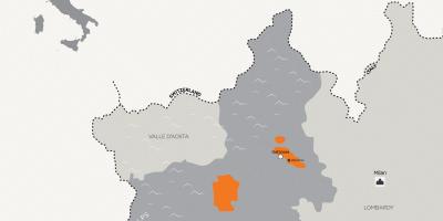 Harta e milanit dhe përreth qyteteve