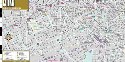 Rrugë hartë e milanit në qendër të qytetit
